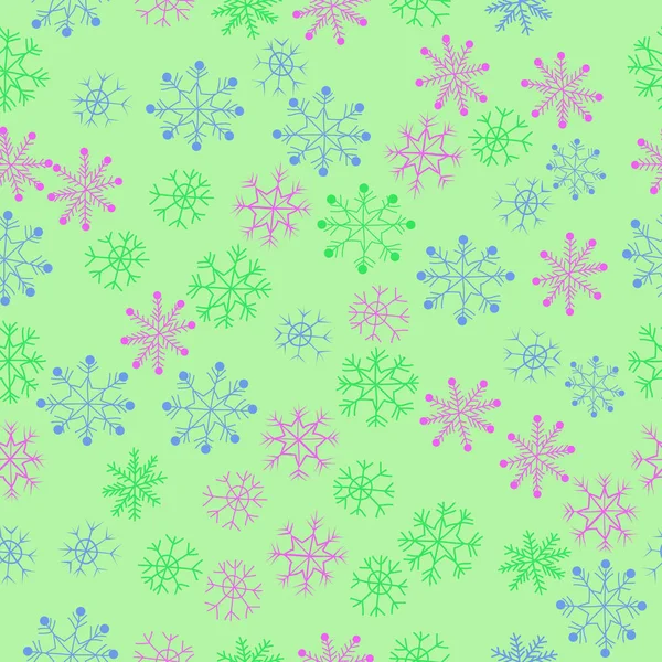 雪の結晶とかわいいシンプルな冬の背景 — ストックベクタ