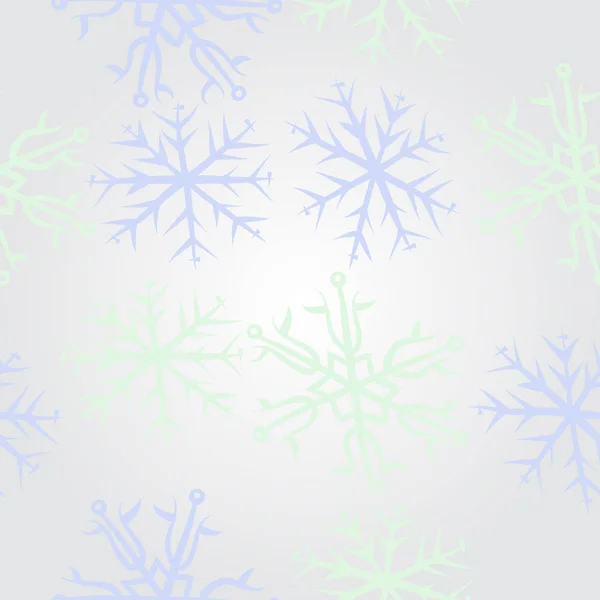 可爱的简单的冬季背景与雪花 — 图库矢量图片