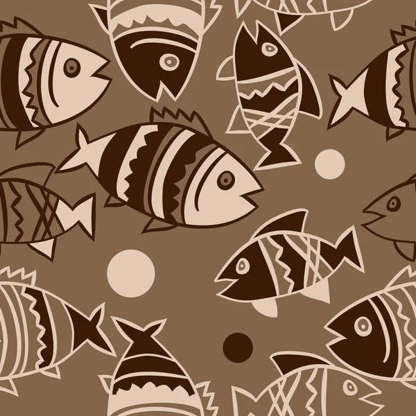 Balıklar ile sevimli Dikişsiz desen. Vektör Illustration