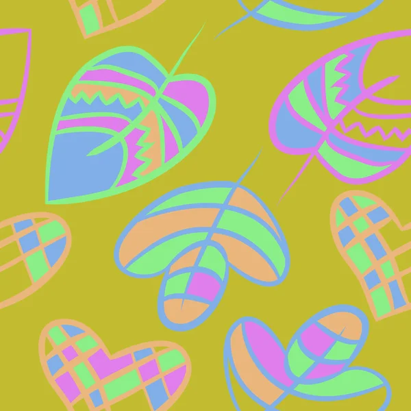 Soyut renkli yaprakları Dikişsiz deseni