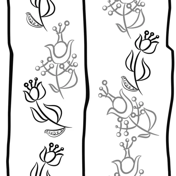 Stylizované Květiny Vzor Pozadí Vektorová Ilustrace — Stockový vektor