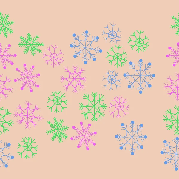 Söt Enkel Vinter Bakgrund Med Snö Flingor — Stock vektor