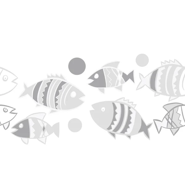 Симпатичный Бесшовный Рисунок Рыбами Векторная Иллюстрация — стоковый вектор