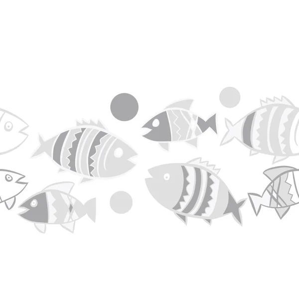 Lindo Patrón Sin Costura Con Los Peces Ilustración Vectorial — Vector de stock