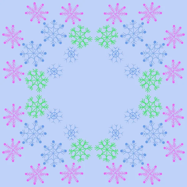 Niedlich Einfache Winter Hintergrund Mit Schneeflocken — Stockvektor