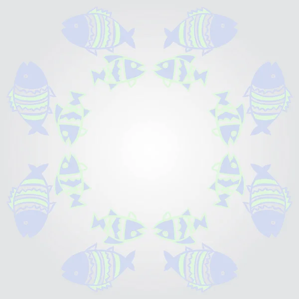 魚とのかわいいシームレスなパターン ベクターイラスト — ストックベクタ