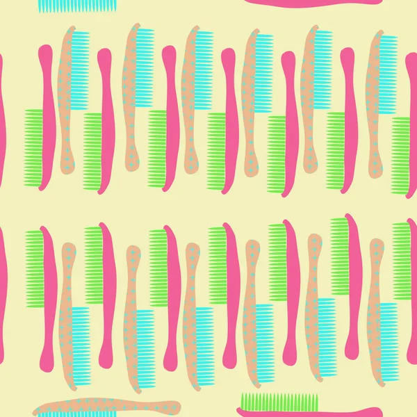 Combs Barber Naadloze Patroon Vector Illustratie — Stockvector