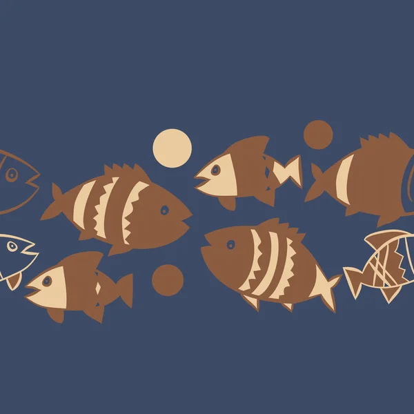 Lindo Patrón Sin Costura Con Los Peces Ilustración Vectorial — Vector de stock