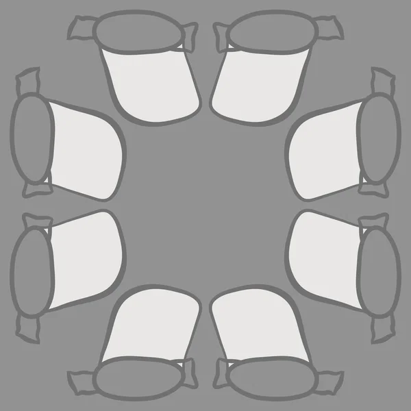 Modèle Circulaire Plats Objets Gribouillis Casserole Objet Espace Copie — Image vectorielle