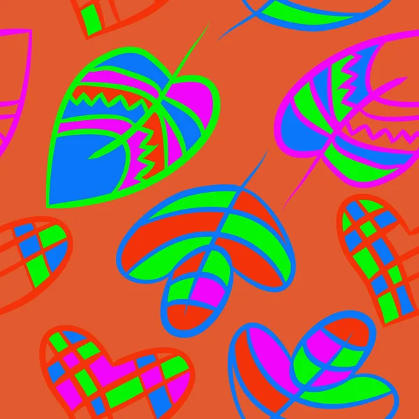 Soyut renkli yaprakları Dikişsiz deseni