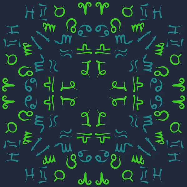 Zodiac Signs Dikişsiz desen. Vektör Illustration