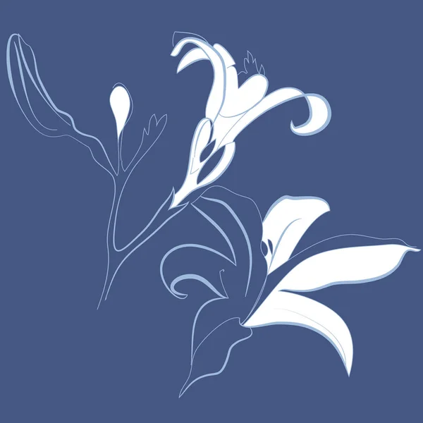 コピースペースを持つ抽象的なシンプルな花柄 — ストックベクタ