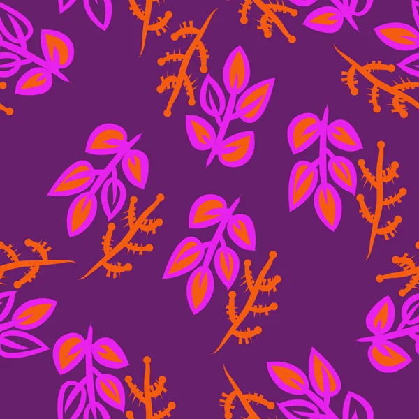 抽象的な色とりどりの葉の継ぎ目のないパターン — ストックベクタ