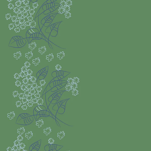 抽象的な美しい色の花や葉の継ぎ目のないパターン — ストックベクタ