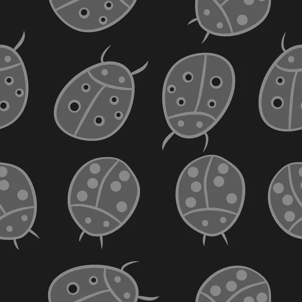 Seamless Pattern Ladybugs Vector Illustration — Stock Vector