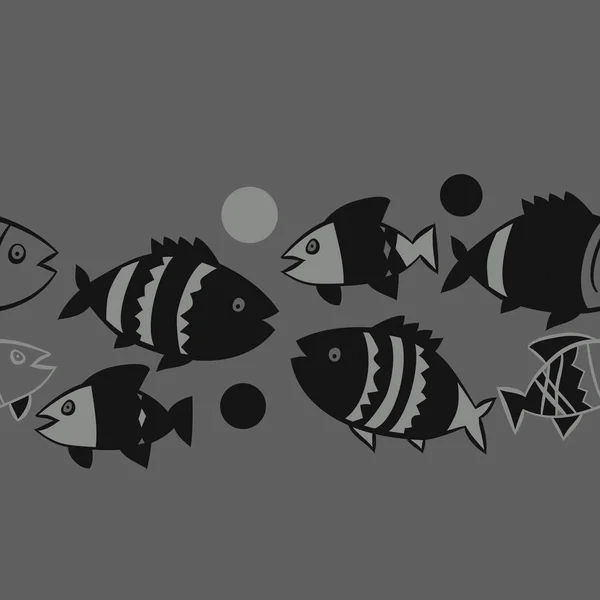 Lindo Patrón Sin Costura Con Los Peces Ilustración Vectorial — Vector de stock