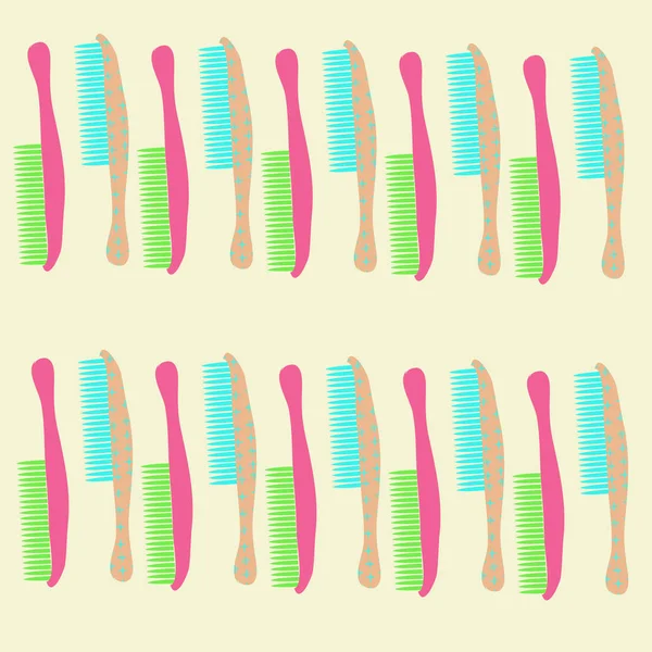 Combs Barber Naadloze Patroon Vector Illustratie — Stockvector