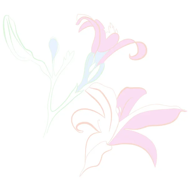 抽象简单的花卉图案与复制空间 — 图库矢量图片