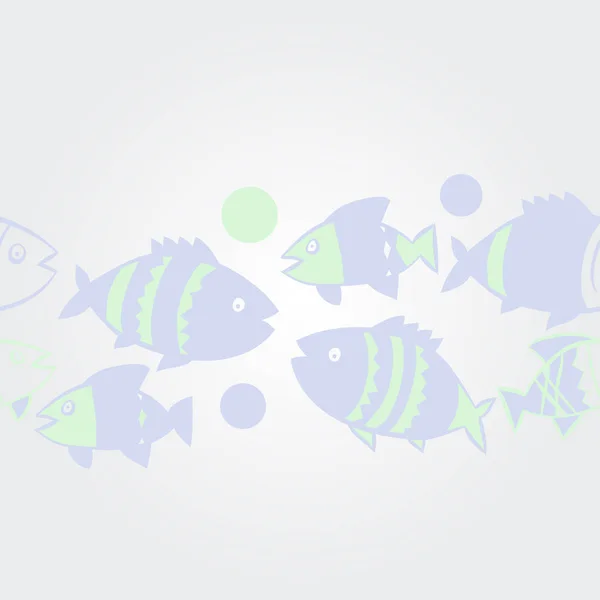 Niedliche Nahtlose Muster Mit Fischen Vektorillustration — Stockvektor
