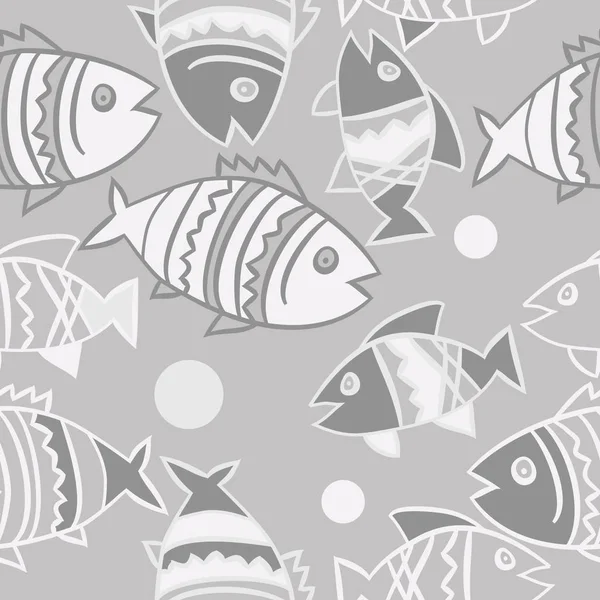 Lindo Patrón Sin Costura Con Los Peces Ilustración Vectorial — Vector de stock