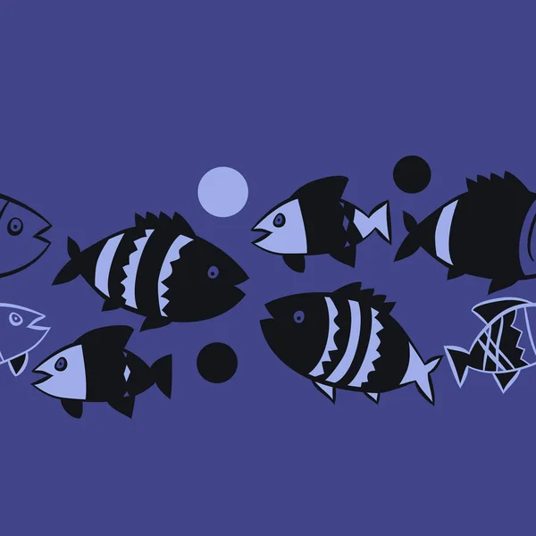 Милий Безшовний Візерунок Рибами Векторні Ілюстрації — стоковий вектор