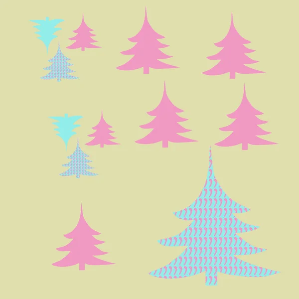 Nahtloses Muster Abstrakter Bunter Weihnachtsbäume — Stockvektor
