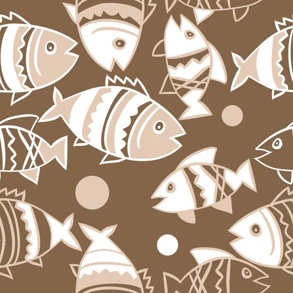 Mignon Motif Sans Couture Avec Des Poissons Illustration Vectorielle — Image vectorielle