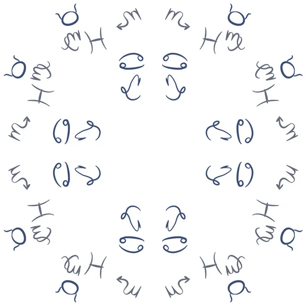 Seamless Pattern Zodiac Signs Vector Illustration — Stock Vector