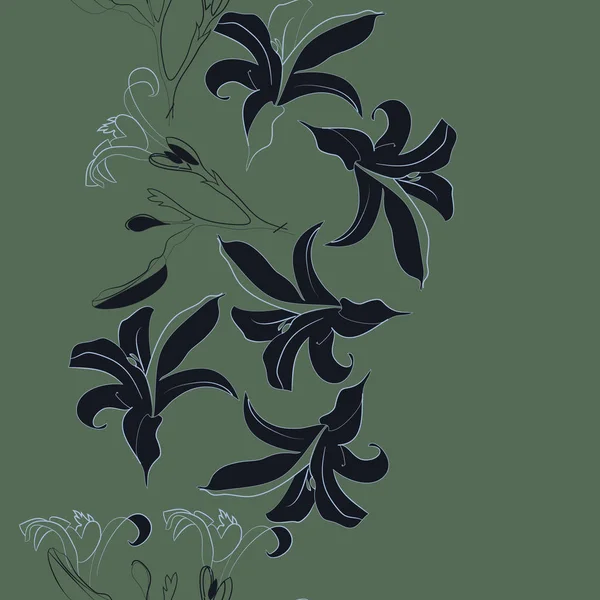 Abstracto Patrón Floral Simple Con Espacio Copia — Archivo Imágenes Vectoriales