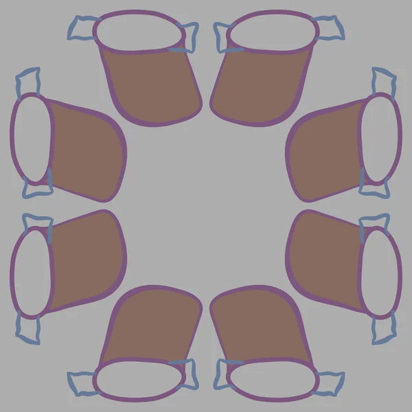 Patrón Circular Platos Objetos Garabatos Cacerola Objeto Espacio Copia — Archivo Imágenes Vectoriales