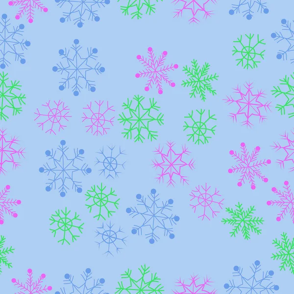 Cute Eenvoudige Winter Achtergrond Met Sneeuwvlokken — Stockvector