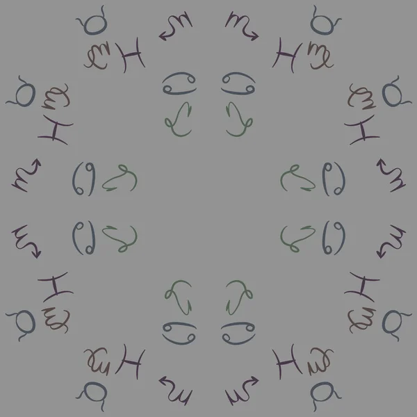 无缝的生肖符号模式 矢量插图 — 图库矢量图片