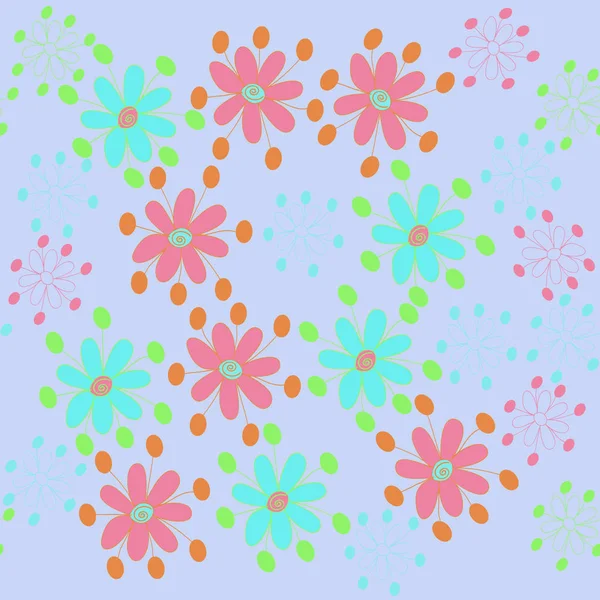 Patrón Sin Costuras Flores Coloridas Abstractas — Vector de stock