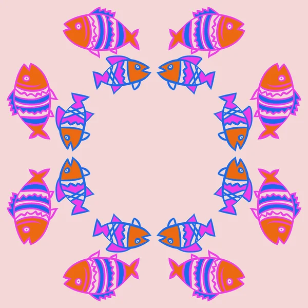 Mignon Motif Sans Couture Avec Des Poissons Illustration Vectorielle — Image vectorielle