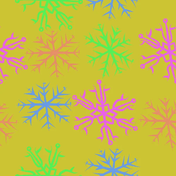 可爱的简单的冬季背景与雪花 — 图库矢量图片