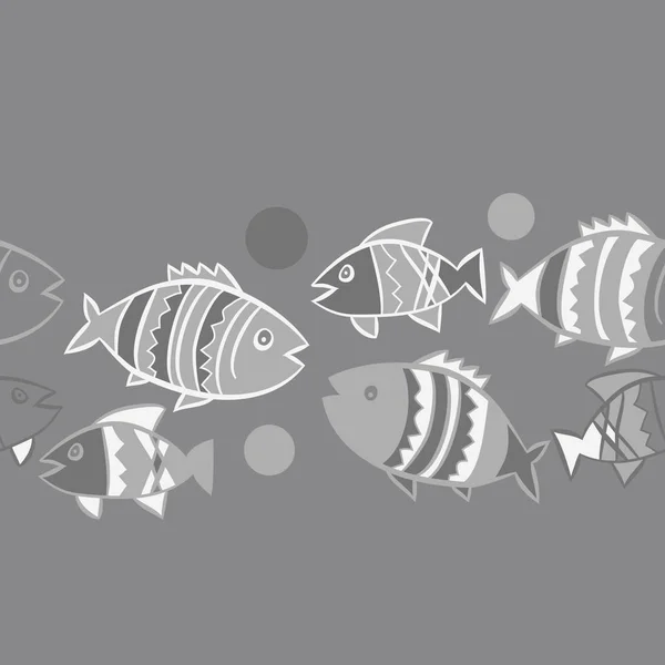 Cute Seamless Pattern Fishes Vector Illustration — Stock Vector