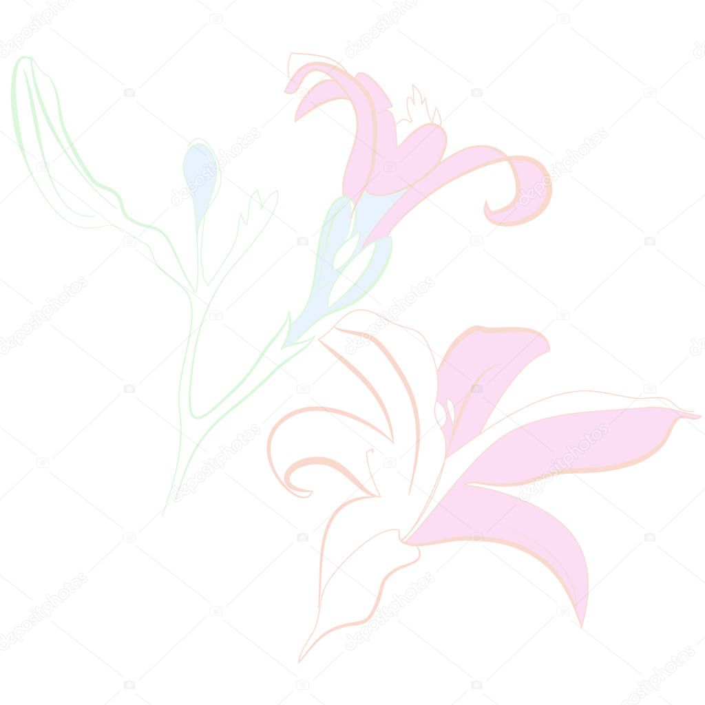 abstract simple floral pattern with copy space