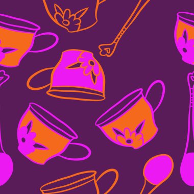 Soyut renkli çay bardakları Dikişsiz desen 