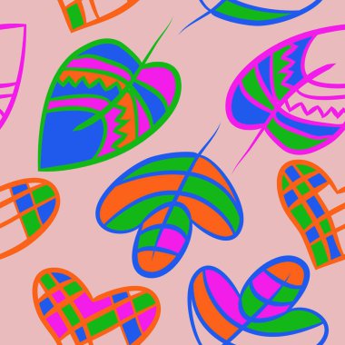 Soyut renkli yaprakları Dikişsiz deseni