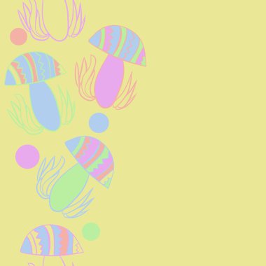 Soyut basit mantar Dikişsiz desen