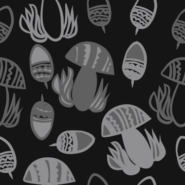 Soyut basit mantar Dikişsiz desen