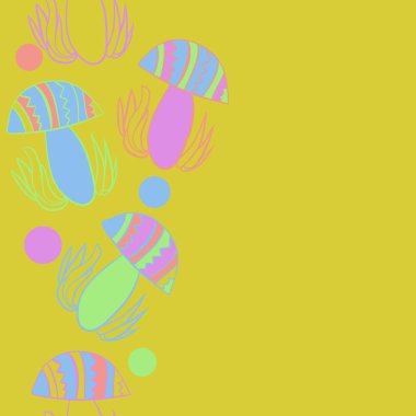 Soyut basit mantar Dikişsiz desen