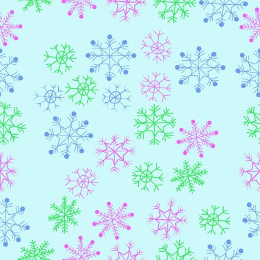 Kar taneleri ile sevimli basit kış arka plan