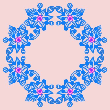 Soyut çiçekler çerçevesi Dikişsiz deseni