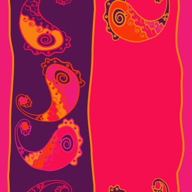 Renkli paisley süs ile dikişsiz desen