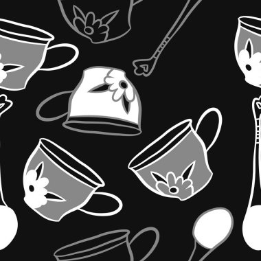 Soyut renkli çay bardakları Dikişsiz desen 