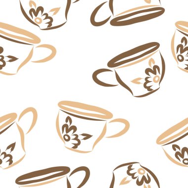 Soyut renkli çay bardakları Dikişsiz desen 