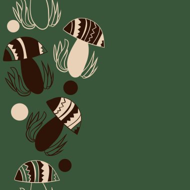 Soyut basit mantar Dikişsiz desen