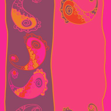 Renkli paisley süs ile dikişsiz desen