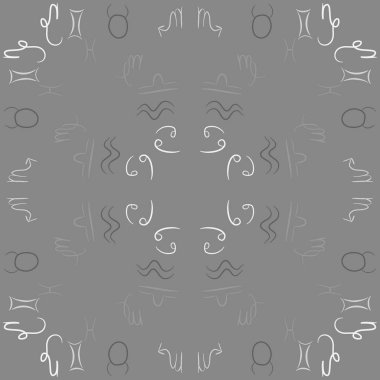 Soyut basit kaligrafi Dikişsiz desen